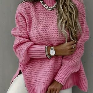 Mock Neck Knit Pullover